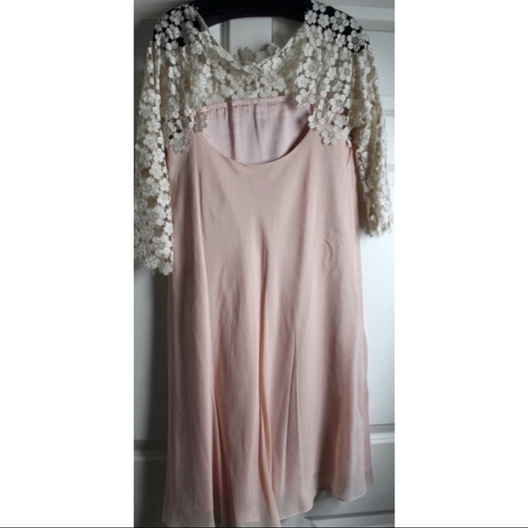 Hoss Intropia Pink and Beige Lace Flowy Dress - Picture 8 of 12